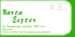 marta eszter business card